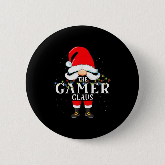 The Gamer Claus Christmas Pajama  2 Inch Round Button (Front)