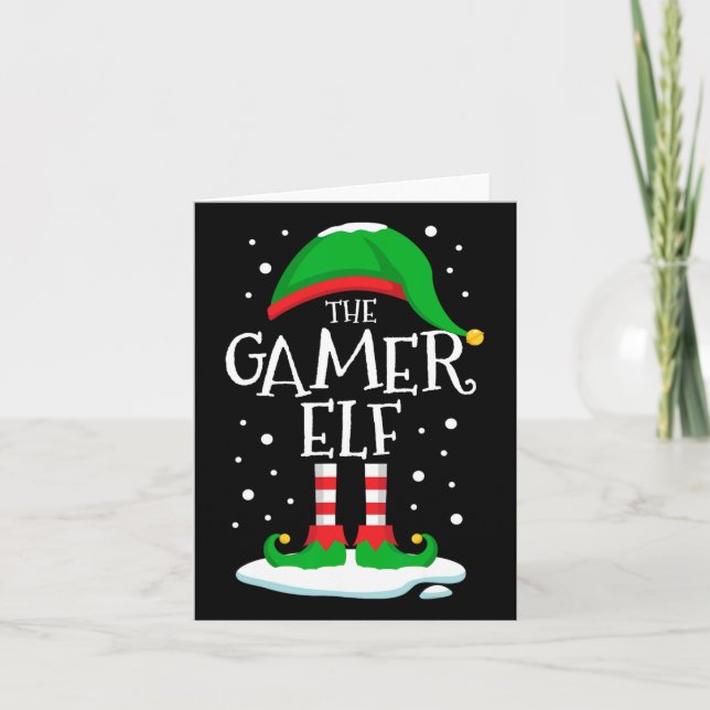 The Gamer Elf Christmas Family Matching Xmas Video Card (Front)