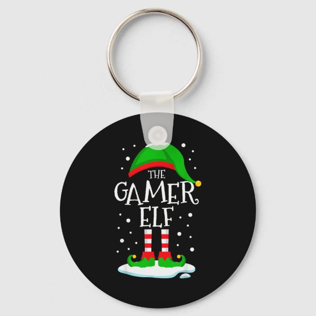 The Gamer Elf Christmas Family Matching Xmas Video Keychain (Front)
