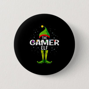 The Gamer Elf Christmas Group Family Pajama  2 Inch Round Button