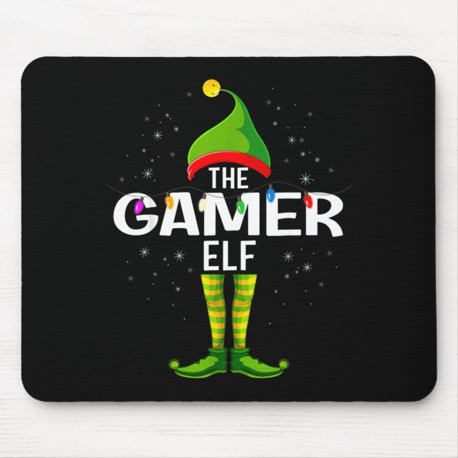 The Gamer Elf Christmas Group Family Pajama  Mouse Pad (Front)