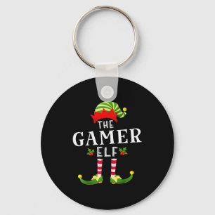 The Gamer Elf Christmas Matching Pajama Keychain
