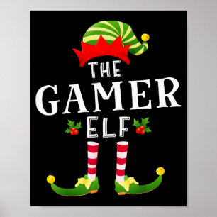 The Gamer Elf Christmas Matching Pajama Poster