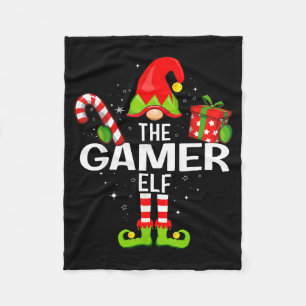 The Gamer Elf Family Christmas Pajama Xmas  Fleece Blanket