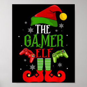 The Gamer Elf Family Matching Christmas Pajama Hap Poster