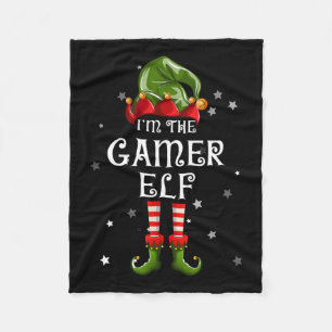 The Gamer Elf Fun Christmas Matching Family  Fleece Blanket