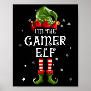 The Gamer Elf Fun Christmas Matching Family  Poster