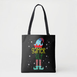 The Gamer Elf Funny Merry Christmas Family Xmas Tote Bag