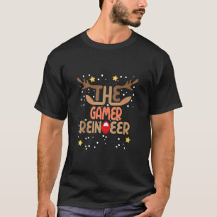 The Gamer Reindeer Funny Christmas Matching Family T-Shirt