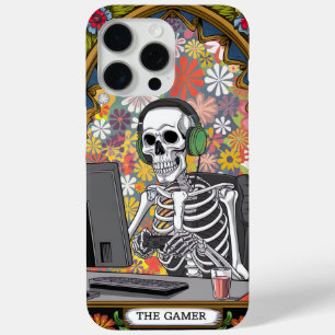The Gamer Skeleton – Retro Floral Vibes Gaming Art iPhone 15 Pro Max Case
