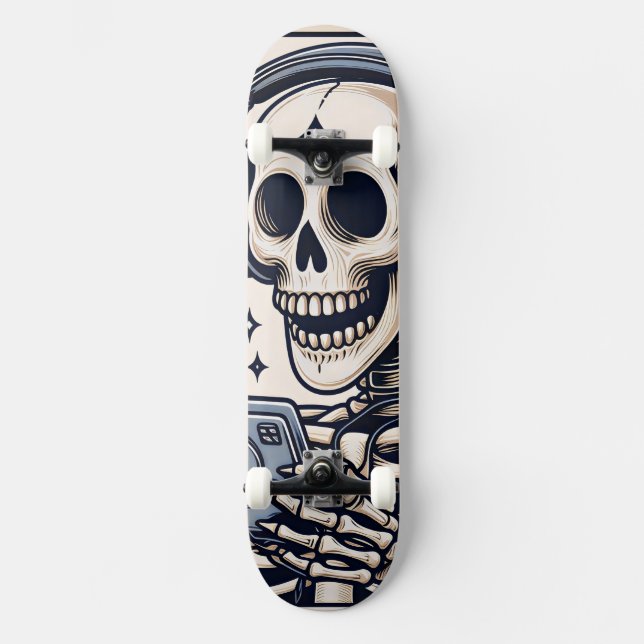 The Gamer Skeleton Tarot Card Skateboard (Front)