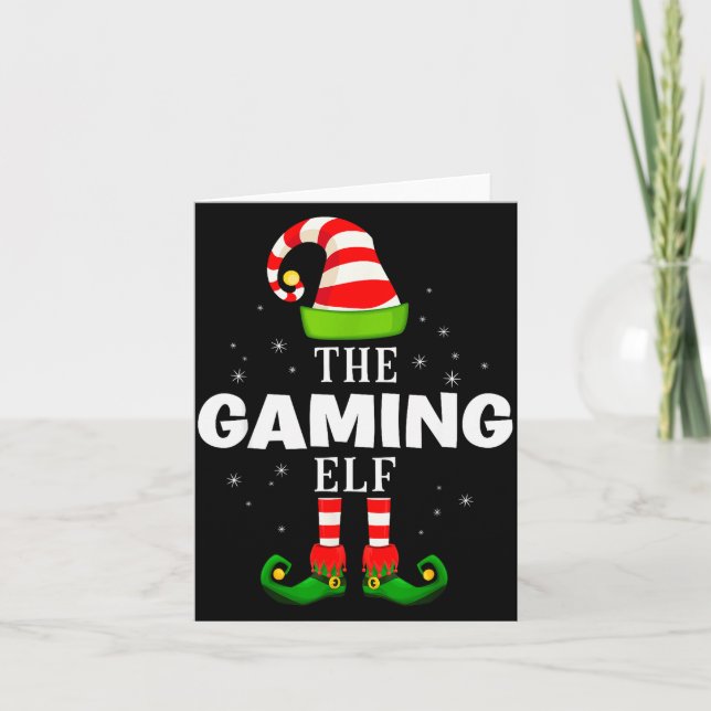 The Gaming Elf Christmas Pjs Matching Pajama  Card (Front)