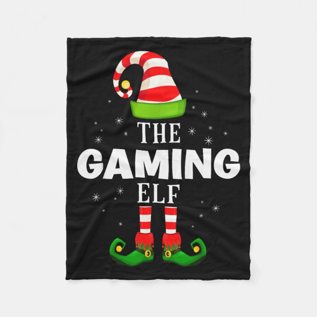 The Gaming Elf Christmas Pjs Matching Pajama  Fleece Blanket (Front)