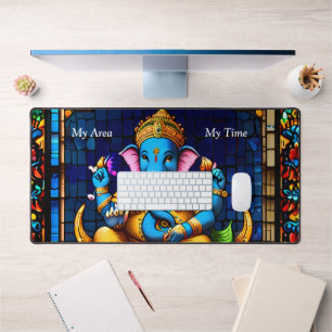 The Ganesh Colourful blue elephant God Desk Mat