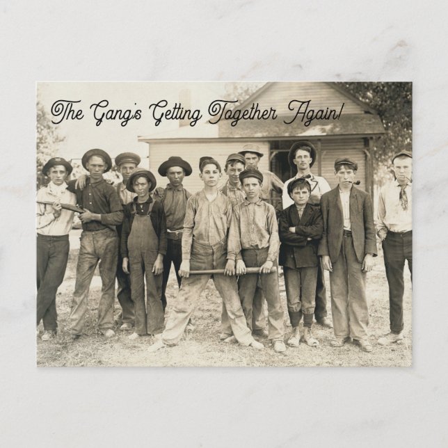 The Gang's Getting Together Invitation Postcard (Front)