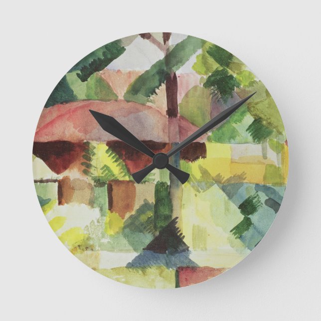 The Garden, 1914 (w/c on paper) Round Clock (Front)