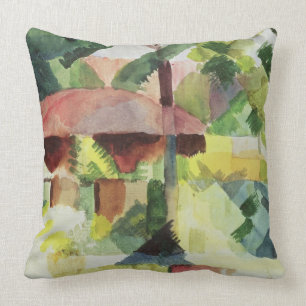 The Garden, 1914 (w/c on paper) Throw Pillow