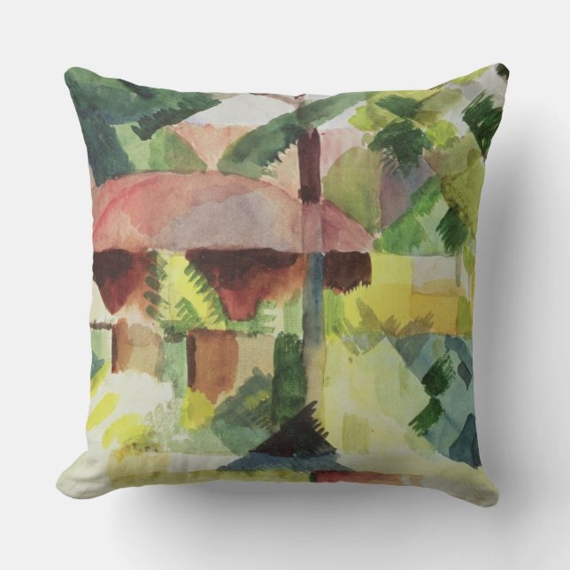 The Garden, 1914 (w/c on paper) Throw Pillow (Front)