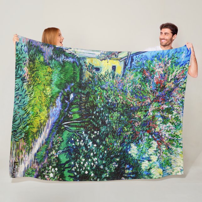 The Garden at the Asylum at Saint-Rémy, Van Gogh Fleece Blanket (In Situ)