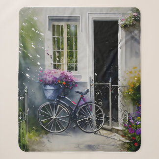 The Garden Bike Sherpa Blanket