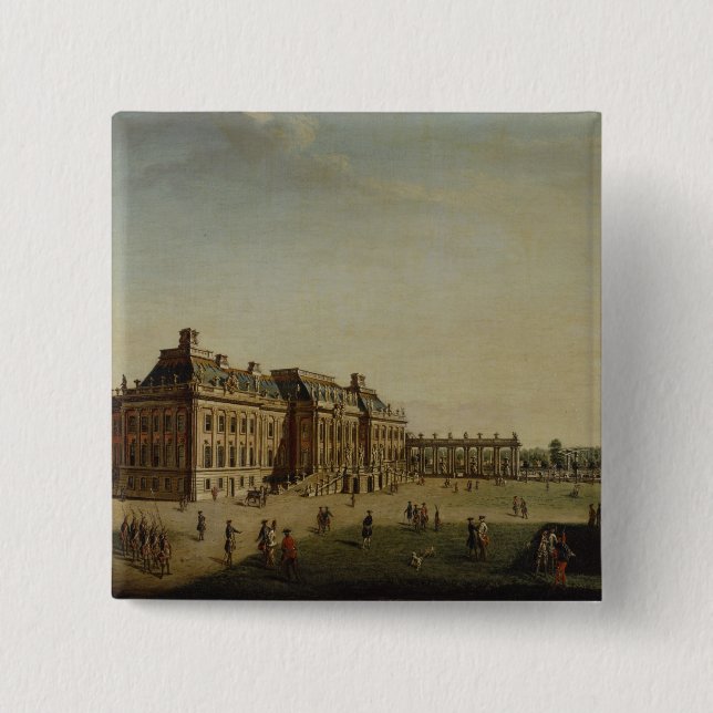 The garden front of the town castle, 1773 2 inch square button (Front)