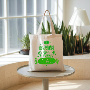 The Garden is My Happy Place – Gardening  Large Tote Bag
