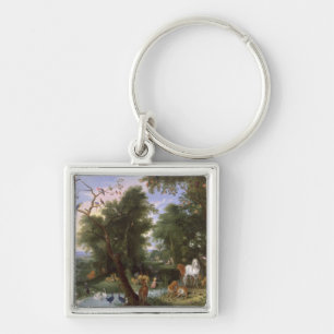 The Garden of Eden, 1659 Keychain