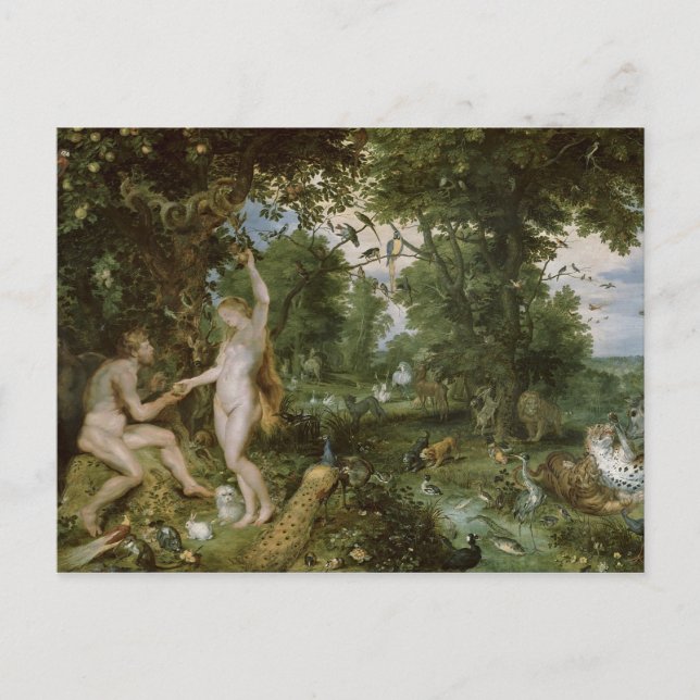 The Garden of Eden with the Fall of Man, c.1615 Postcard (Front)