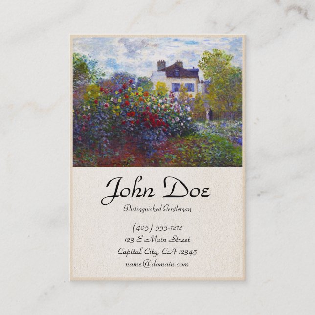 The Garden of Monet at Argenteuil Claude Monet Business Card (Front)
