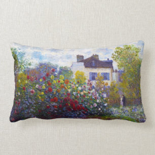 The Garden of Monet at Argenteuil Claude Monet Lumbar Pillow
