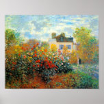 The Garden of Monet at Argenteuil Fine Art Poster<br><div class="desc">The Garden of Monet at Argenteuil is an Impressionism landscape painting by French artist,  Claude Monet c. 1873,  showing a beautiful garden against a blue sky with he and his wife standing together in the background.</div>