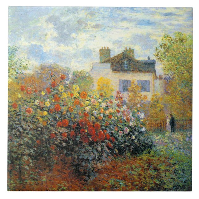 The Garden of Monet at Argenteuil Fine Art Tile (Front)
