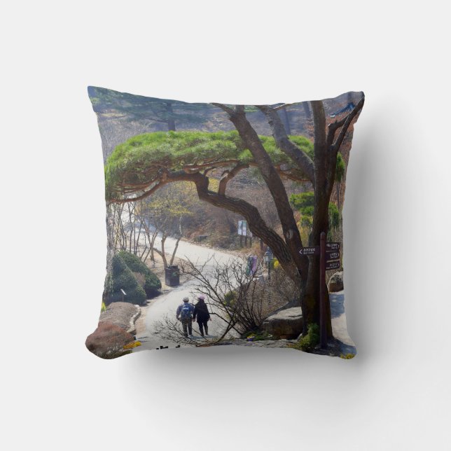 The Garden of Morning Calm Throw Pillow (Front)