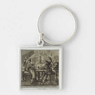 The garden of the French nobility, c.1640 (engravi Keychain