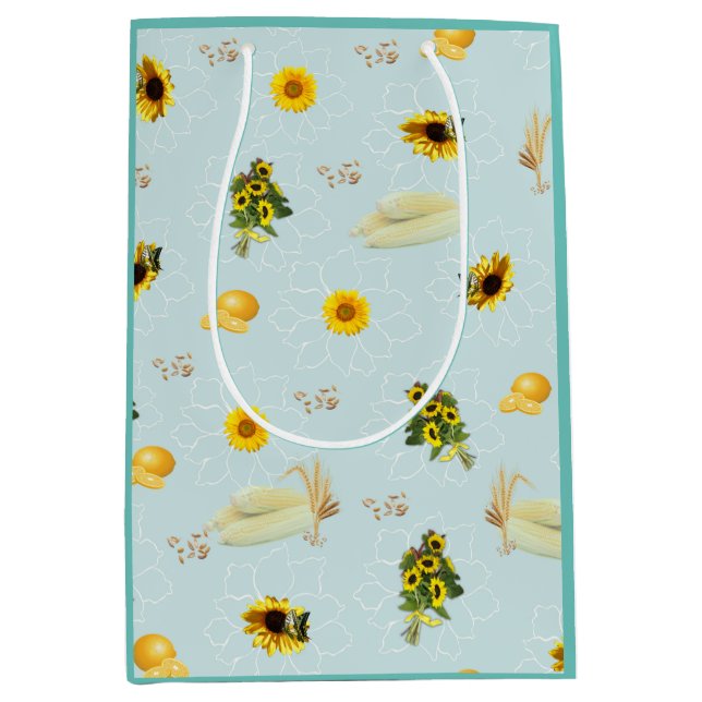 The Garden Party Repeat design Medium Gift Bag (Front)