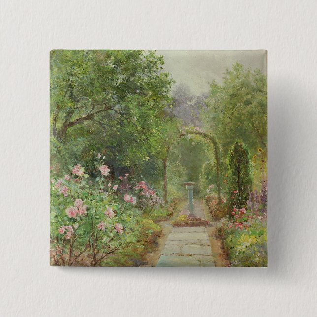 The Garden Path 2 Inch Square Button (Front)