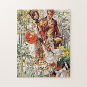 The Garden Walk, 1904 by J. C. Leyendecker Jigsaw Puzzle