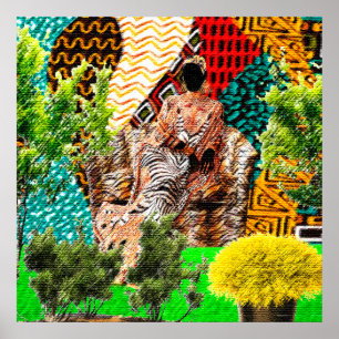 The Garden Within: Afrocentric Silhouette Poster