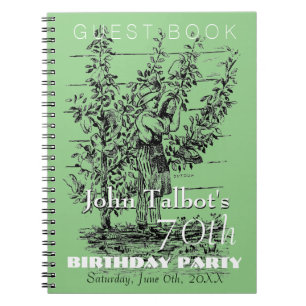 The gardener 70th birthday Party GuestBook Notebook