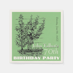 The gardener 70th birthday Party Paper Napkins