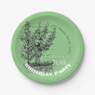 The gardener 70th birthday Party Paper Plate
