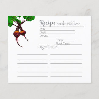 The Gardener's Beets Recipe Card