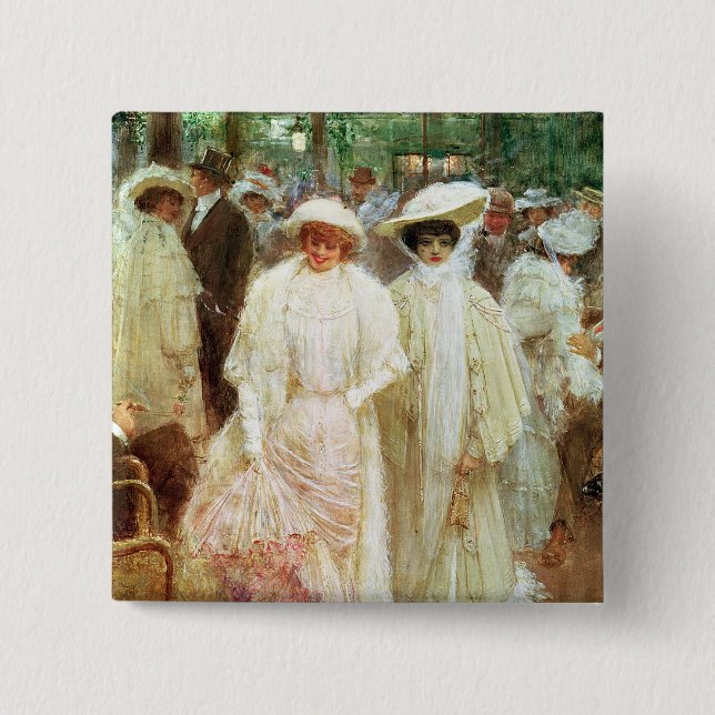 The Gardens of Paris 2 Inch Square Button (Front)