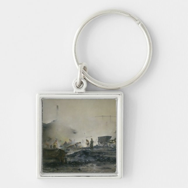 The Gas Factory at Courcelles, 1884 Keychain (Front)