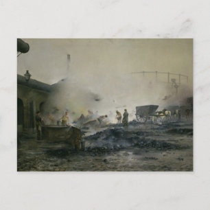 The Gas Factory at Courcelles, 1884 Postcard