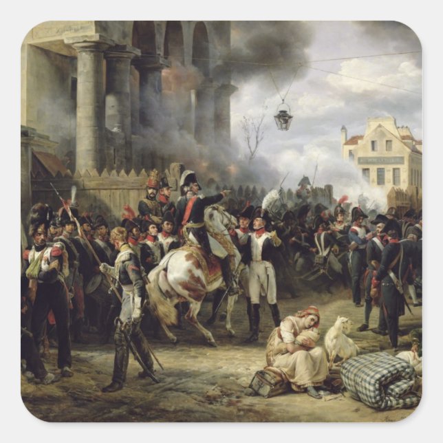 The Gate at Clichy during the Defence of Paris Square Sticker (Front)