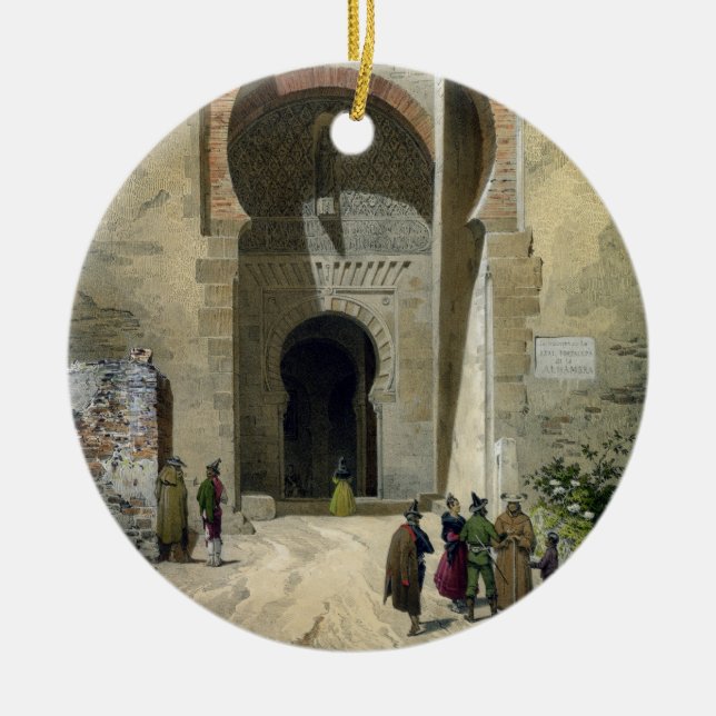 The Gate of Justice, entrance to the Alhambra, Gra Ceramic Ornament (Front)