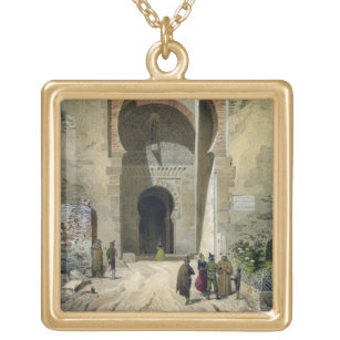 The Gate of Justice, entrance to the Alhambra, Gra Gold Plated Necklace