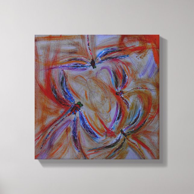 the gathering abstract dragonflies canvas print (Front)