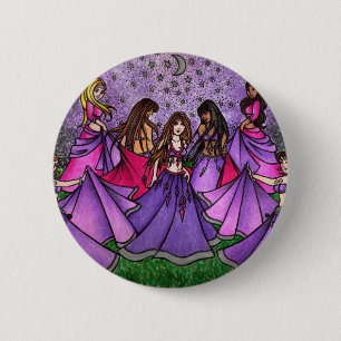 The Gathering of Belly Dancers in Purple 2 Inch Round Button